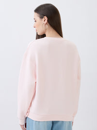 Women Sweatshirt Pink Relaxed Fit