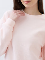 Women Sweatshirt Pink Relaxed Fit