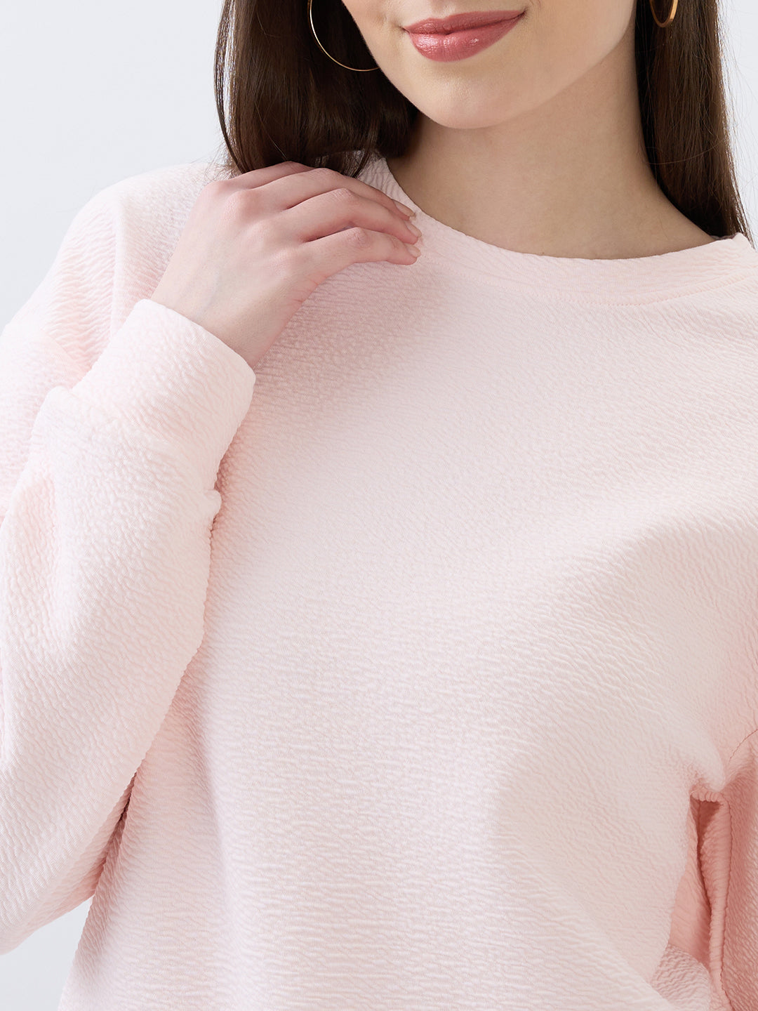 Women Sweatshirt Pink Relaxed Fit