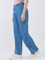 Women Bella Jeans Straight Fit Light Blue High Rise
