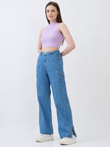 Women Bella Jeans Straight Fit Light Blue High Rise