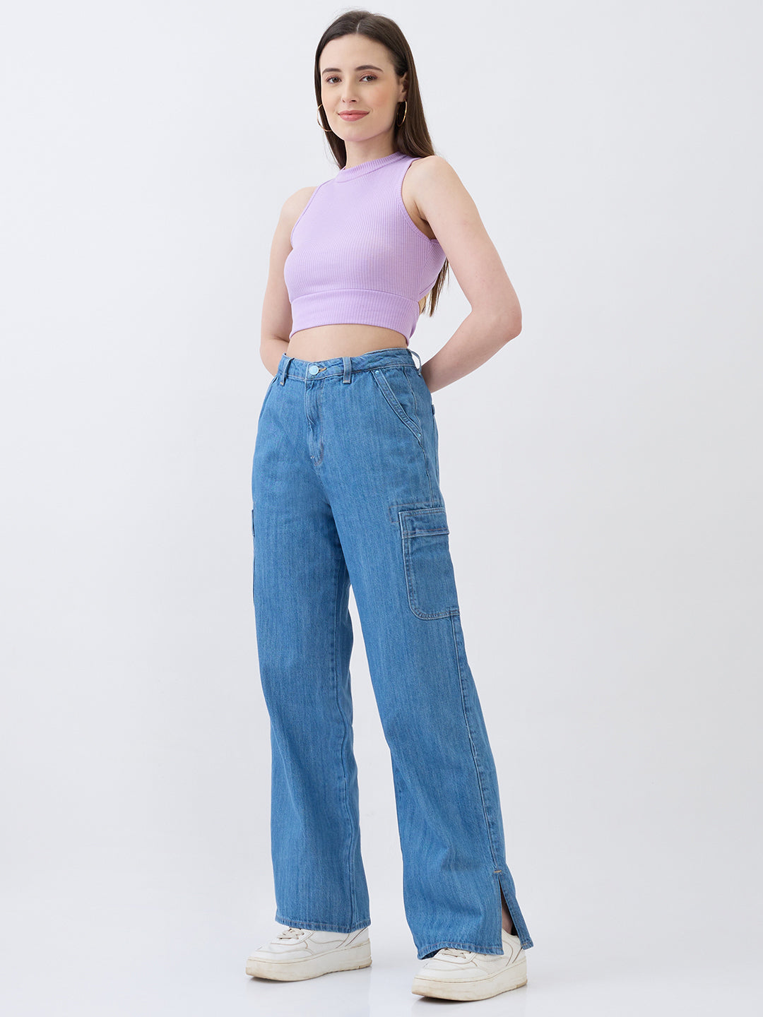 Women Bella Jeans Straight Fit Light Blue High Rise