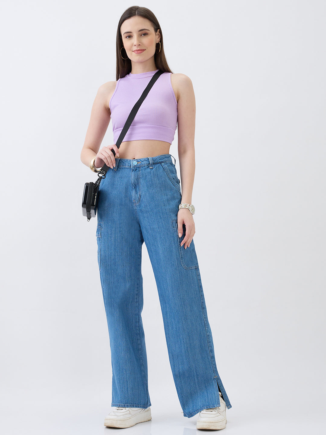 Women Bella Jeans Straight Fit Light Blue High Rise