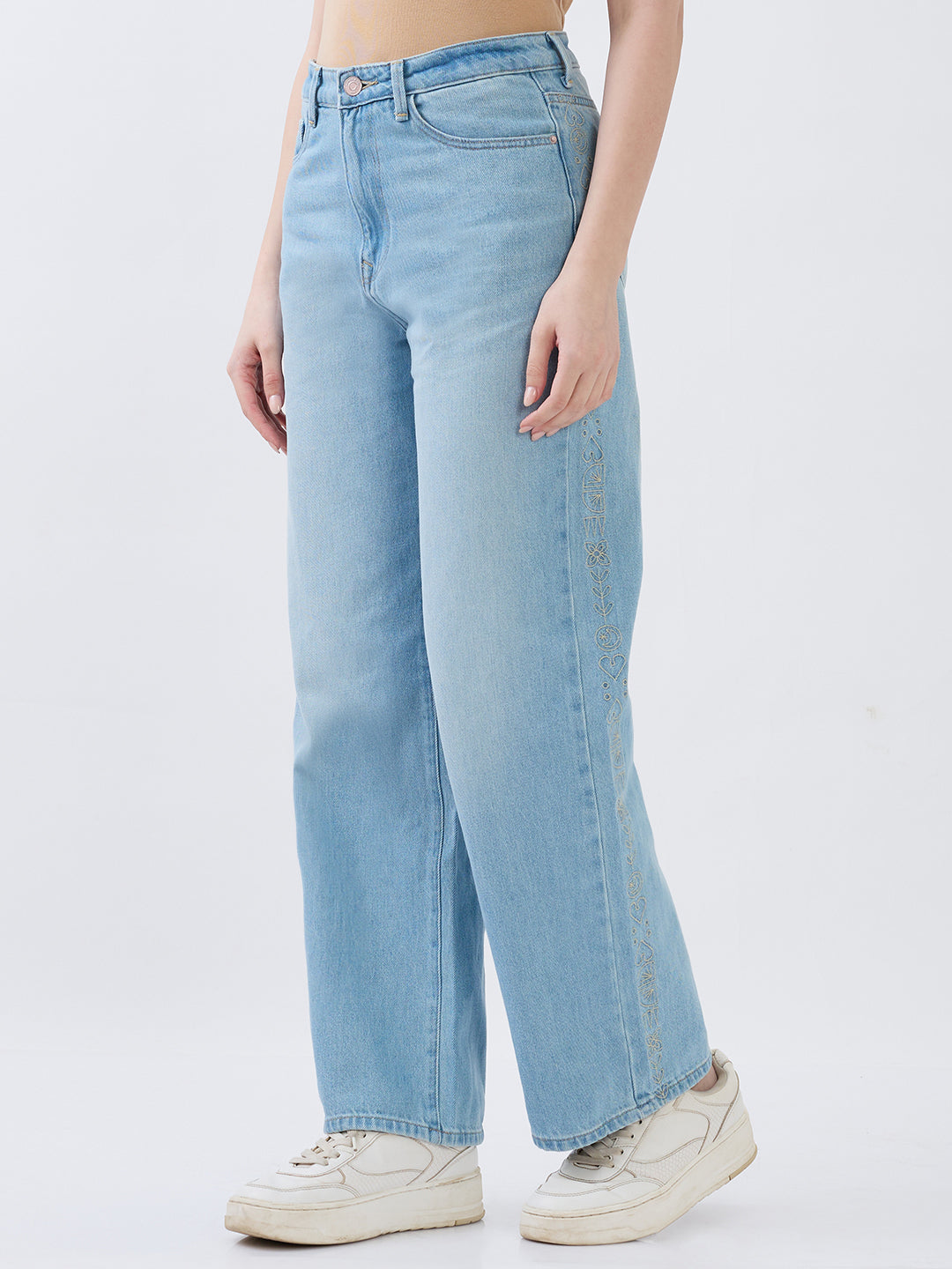 Women Bella Jeans Straight Fit Blue High Rise
