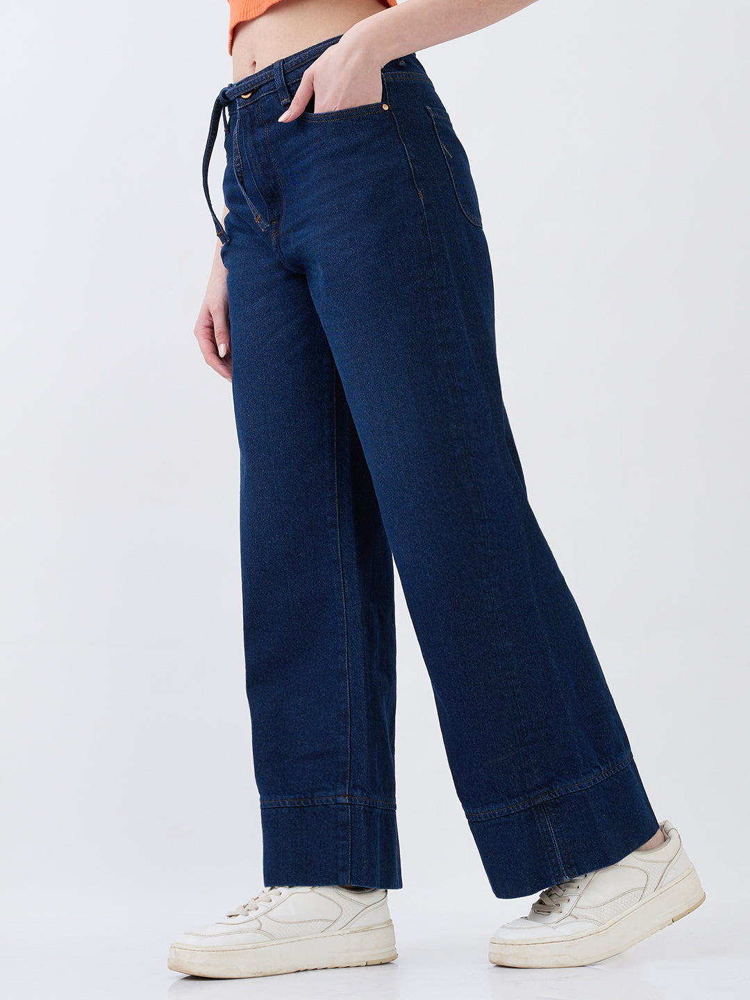 Women Bella-Wide Jeans Wide Leg Dark Blue High Rise