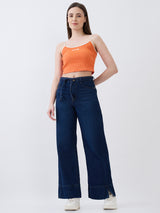 Women Bella-Wide Jeans Wide Leg Dark Blue High Rise