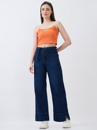 Women Bella-Wide Jeans Wide Leg Dark Blue High Rise