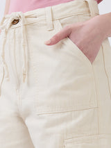Women Bella Jeans Straight Fit Beige Mid Rise