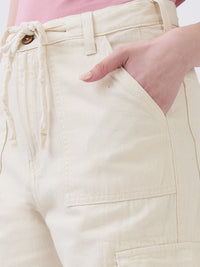 Women Bella Jeans Straight Fit Beige Mid Rise