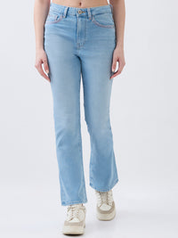 Women Elissa Jeans Boot Cut Fit Light Blue High Rise