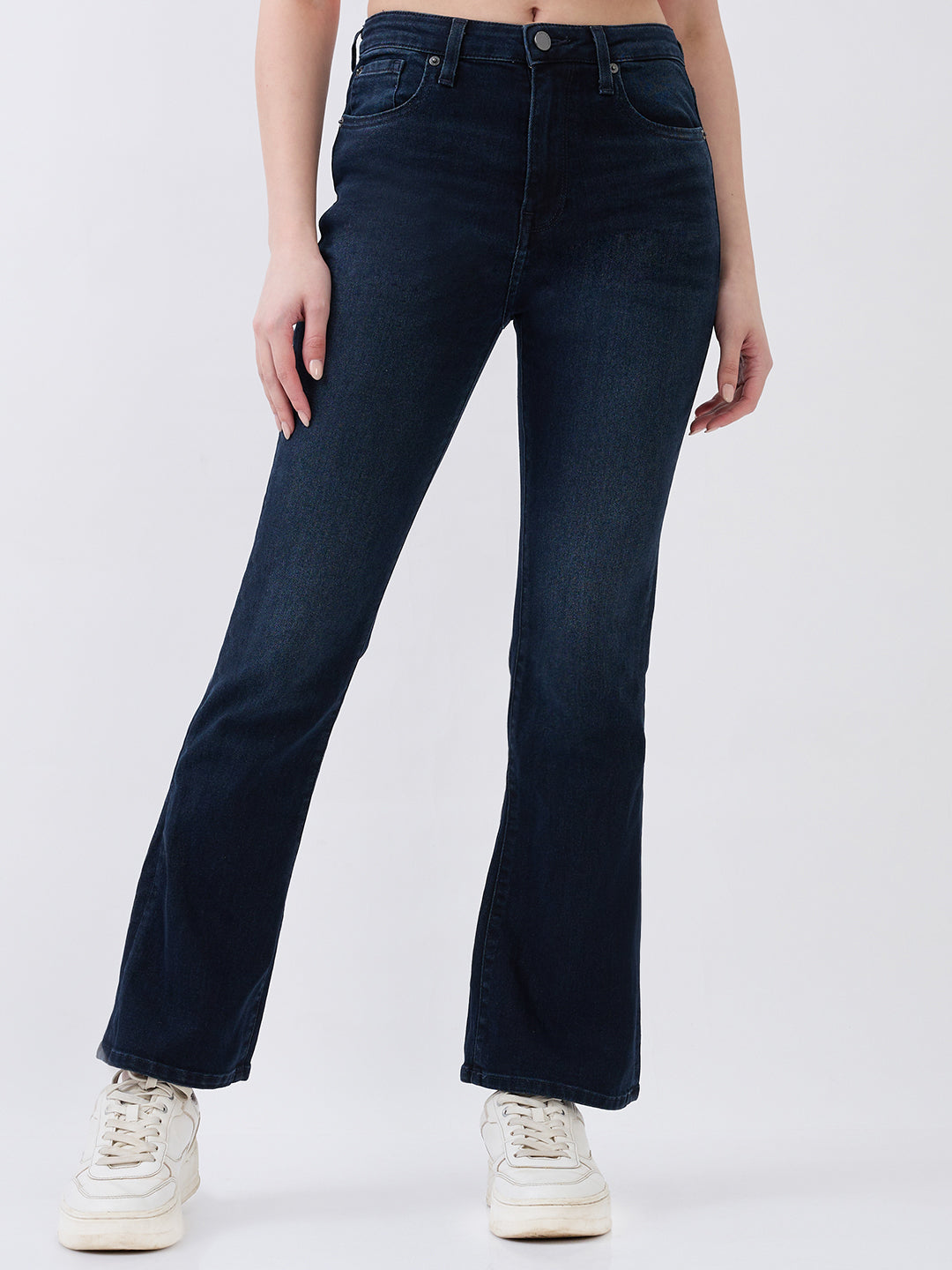 Spykar Midnight Blue Boot Cut Fit High Rise Jeans For Women
