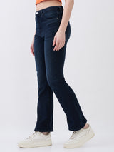 Women Jeans Boot Cut Fit Blue High Rise