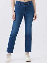 Women Emma Jeans Slim Fit Mid Blue Mid Rise