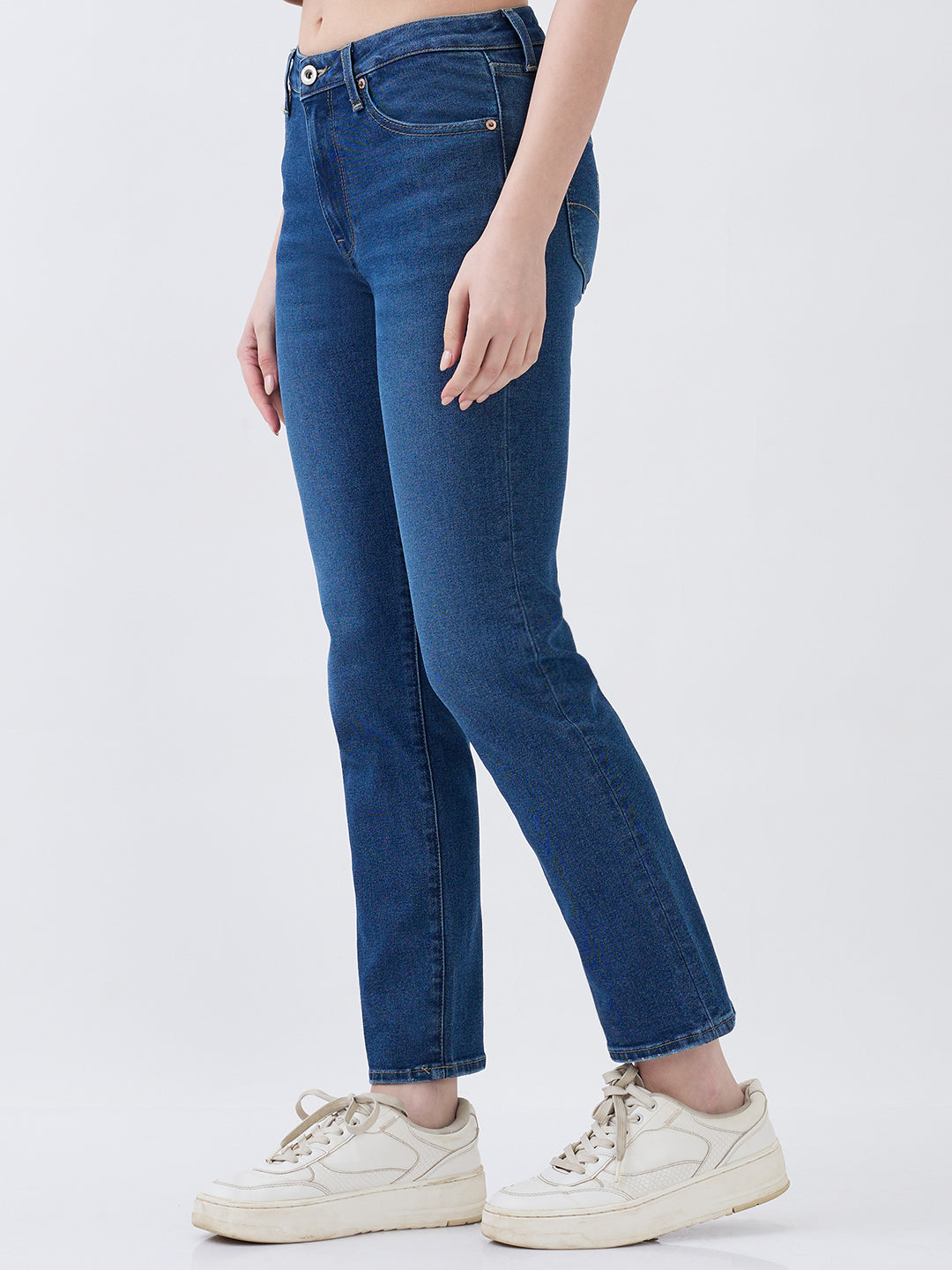 Women Emma Jeans Slim Fit Mid Blue Mid Rise