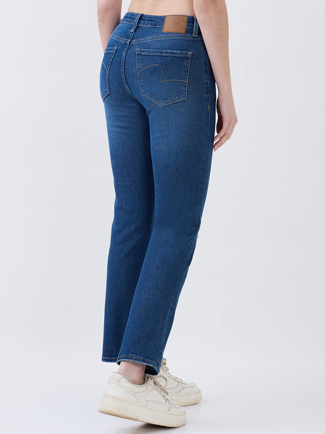 Women Emma Jeans Slim Fit Mid Blue Mid Rise