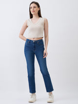 Women Emma Jeans Slim Fit Mid Blue Mid Rise