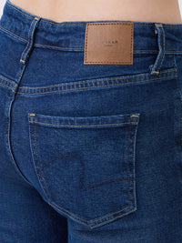 Women Jeans Slim Fit Dark Blue Mid Rise