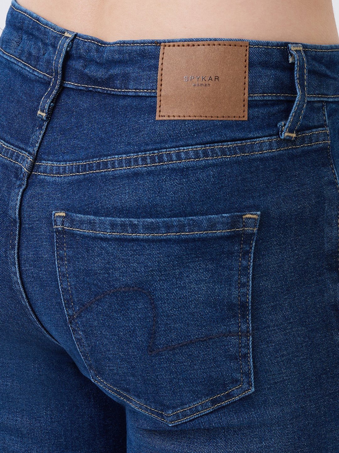 Women Jeans Slim Fit Dark Blue Mid Rise