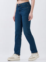 Women Emma Jeans Slim Fit Vintage Blue Mid Rise