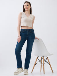 Women Emma Jeans Slim Fit Vintage Blue Mid Rise