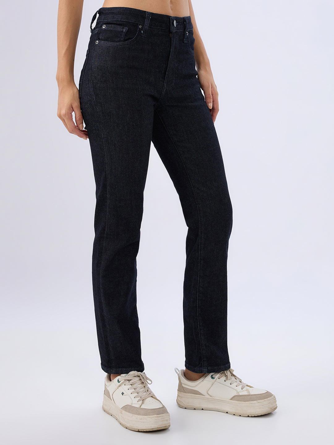 Spykar Raw Blue Slim Fit Mid Rise Jeans For Women