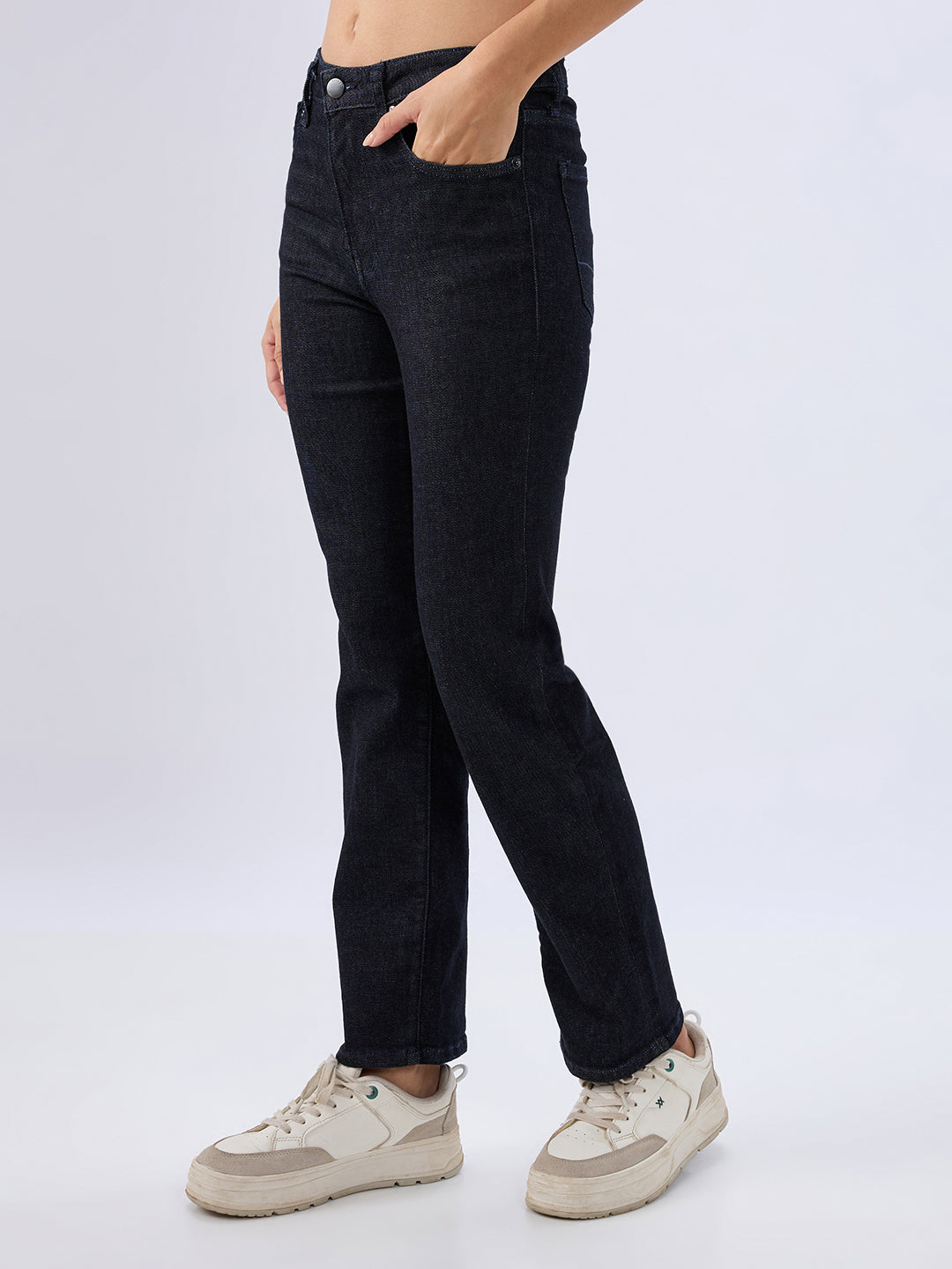 Spykar Raw Blue Slim Fit Mid Rise Jeans For Women