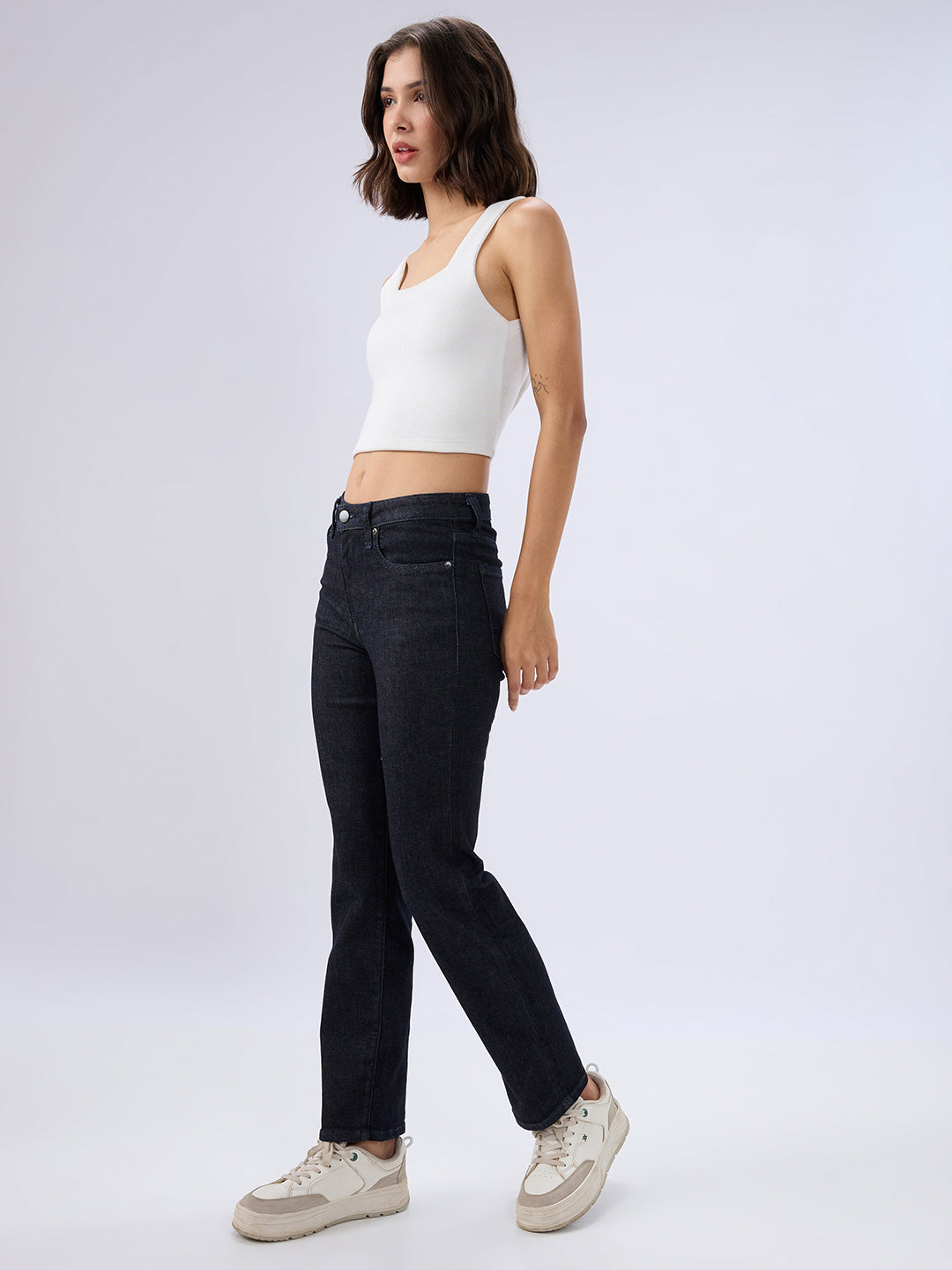 Spykar Raw Blue Slim Fit Mid Rise Jeans For Women