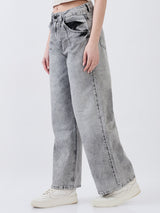 Women Bella-Wide Jeans Wide Leg Grey High Rise