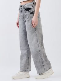 Women Bella-Wide Jeans Wide Leg Grey High Rise