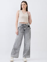 Women Bella-Wide Jeans Wide Leg Grey High Rise