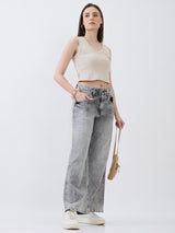 Women Bella-Wide Jeans Wide Leg Grey High Rise