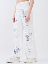 Women Bella-Wide Jeans Wide Leg White High Rise