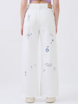 Women Bella-Wide Jeans Wide Leg White High Rise
