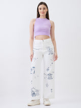 Women Bella-Wide Jeans Wide Leg White High Rise