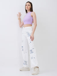 Women Bella-Wide Jeans Wide Leg White High Rise