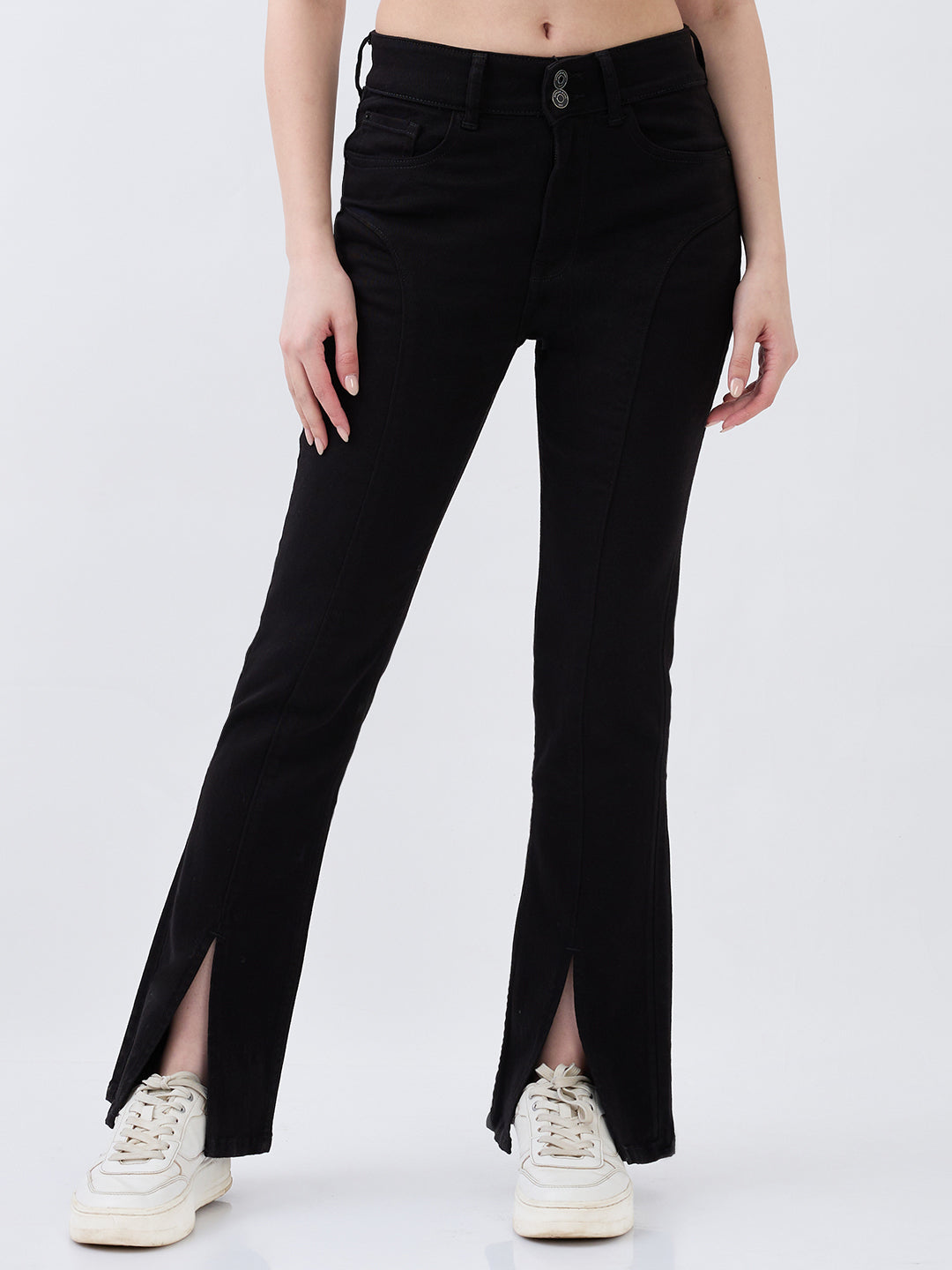 Spykar Black Boot Cut Fit High Rise Jeans For Women
