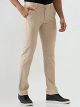 Men Trouser Khaki Mid Rise