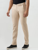 Men Trouser Khaki Mid Rise
