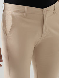 Men Trouser Khaki Mid Rise