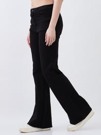 Women Flare Fit Jeans Flare Leg Black High Rise