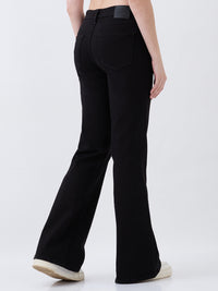 Women Flare Fit Jeans Flare Leg Black High Rise