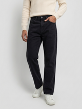 Men Ikemen Jeans Loose Fit Black Low Rise