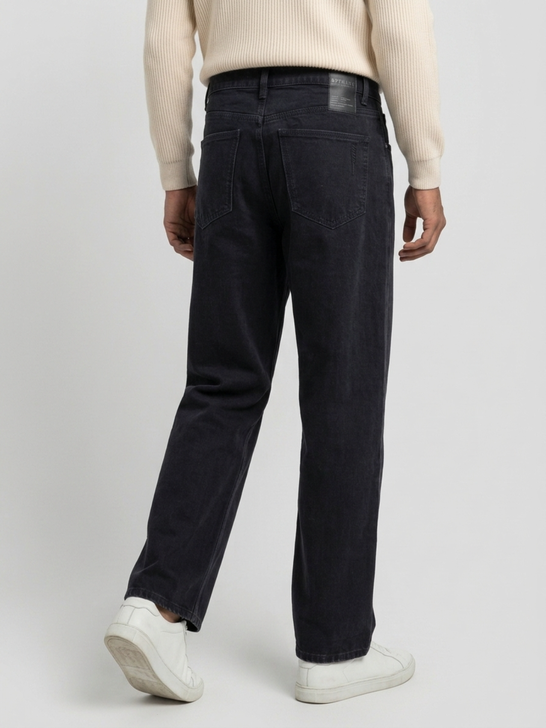 Men Ikemen Jeans Loose Fit Black Low Rise