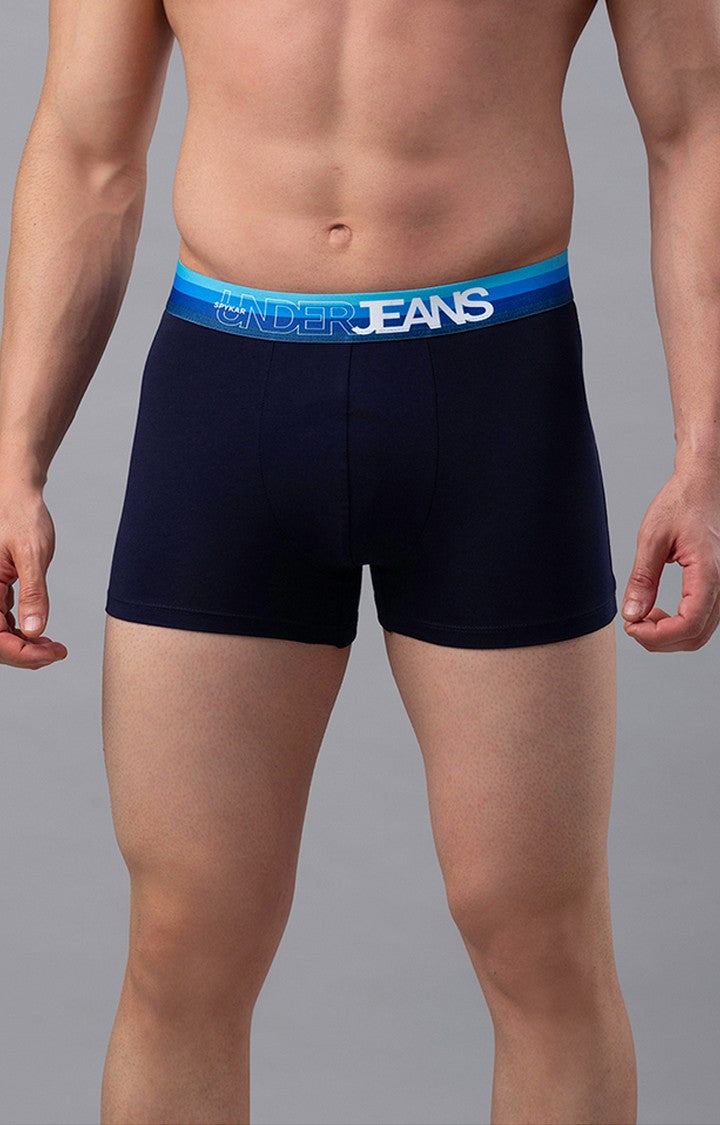 Underjeans By Spykar Men Navy Blue Trunks