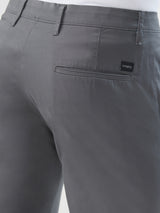 Men Trouser Slim Fit Grey Mid Rise
