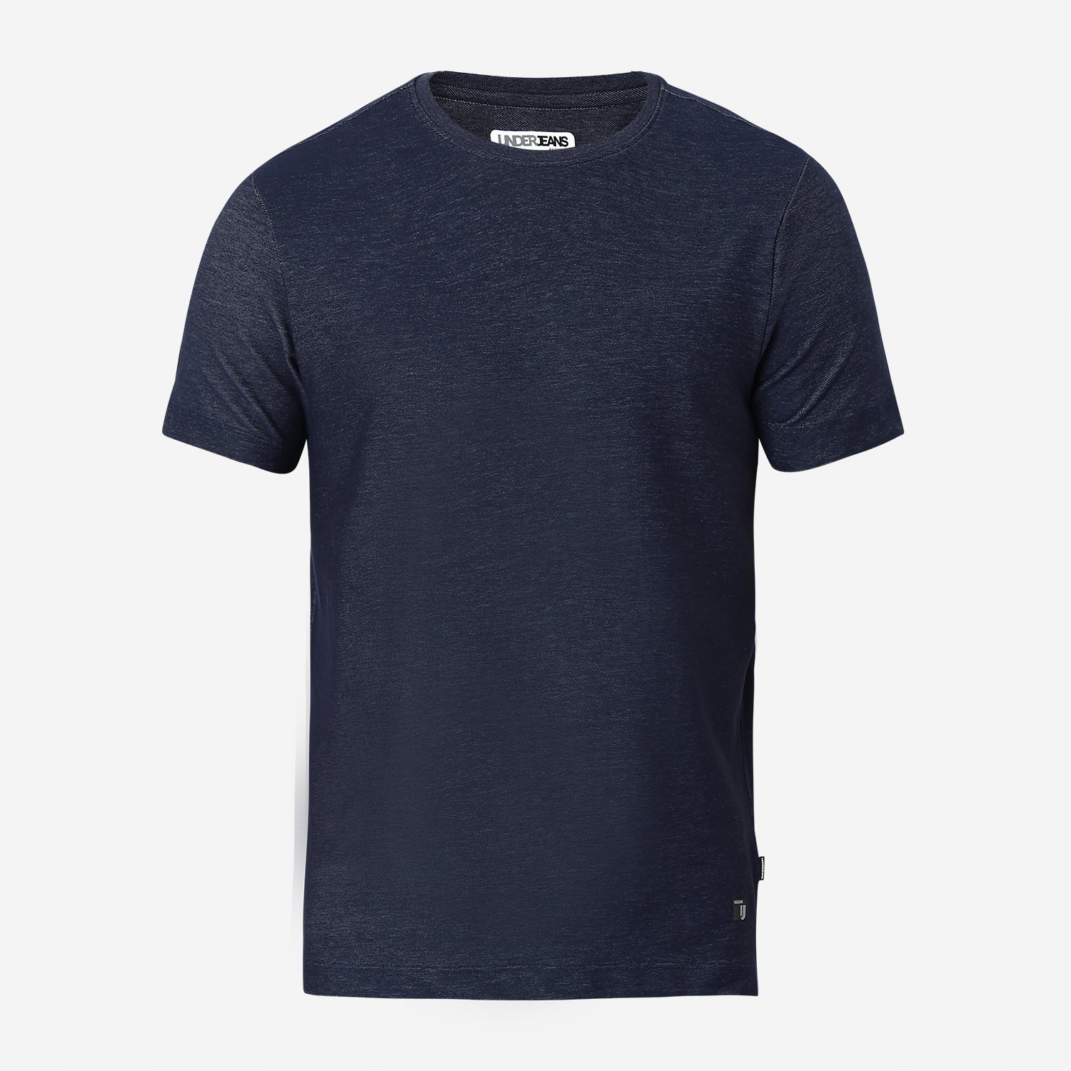 UnderJeans by Spykar Men Basic Dark Denim Blue Slim Fit T-Shirts