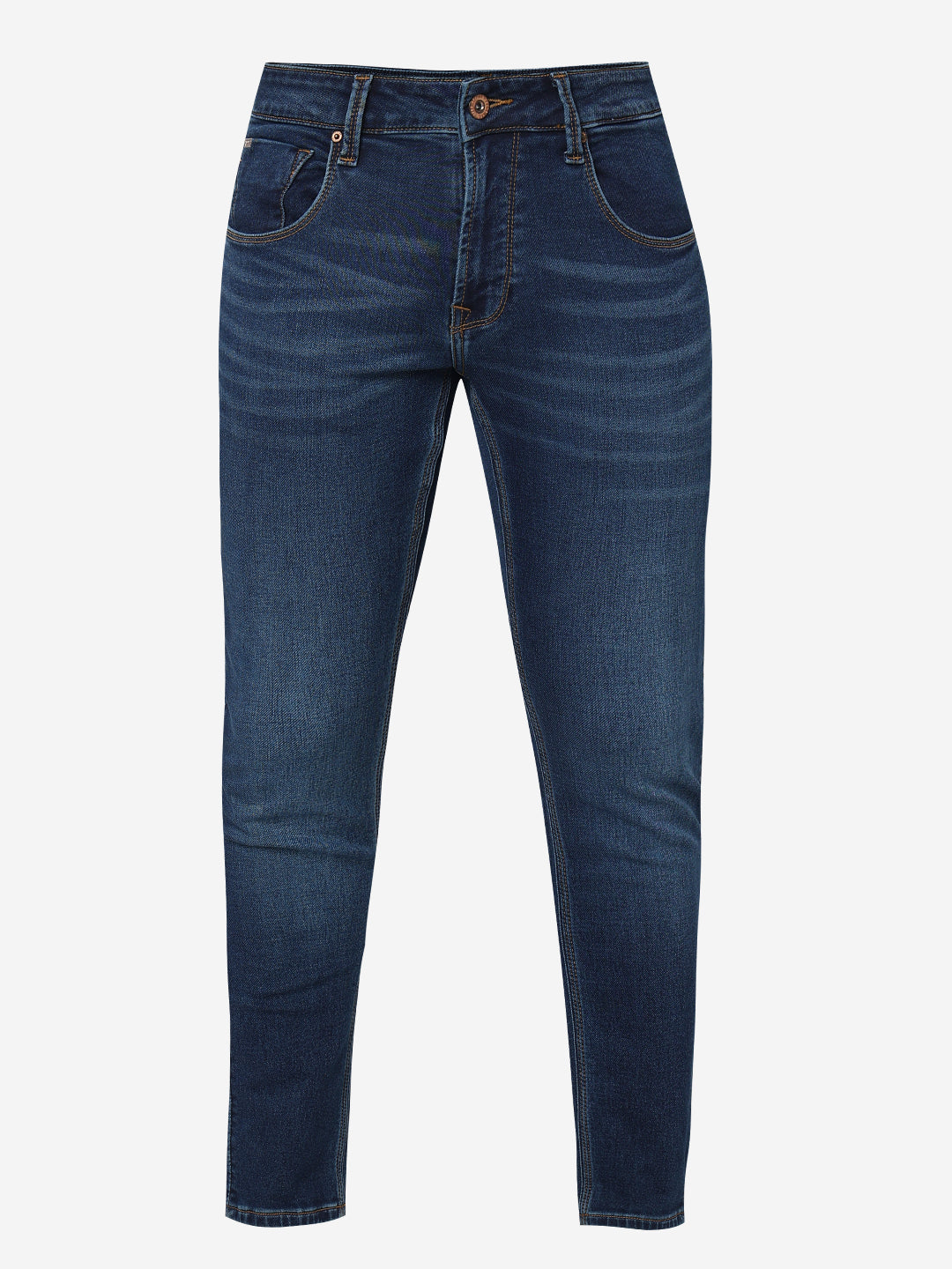 Spykar Dark Blue Low Rise Slim Fit Casual Jeans For Men