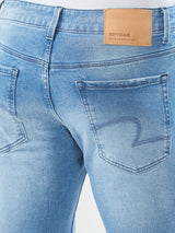 Men Jeans Boot Cut Light Blue Mid Rise