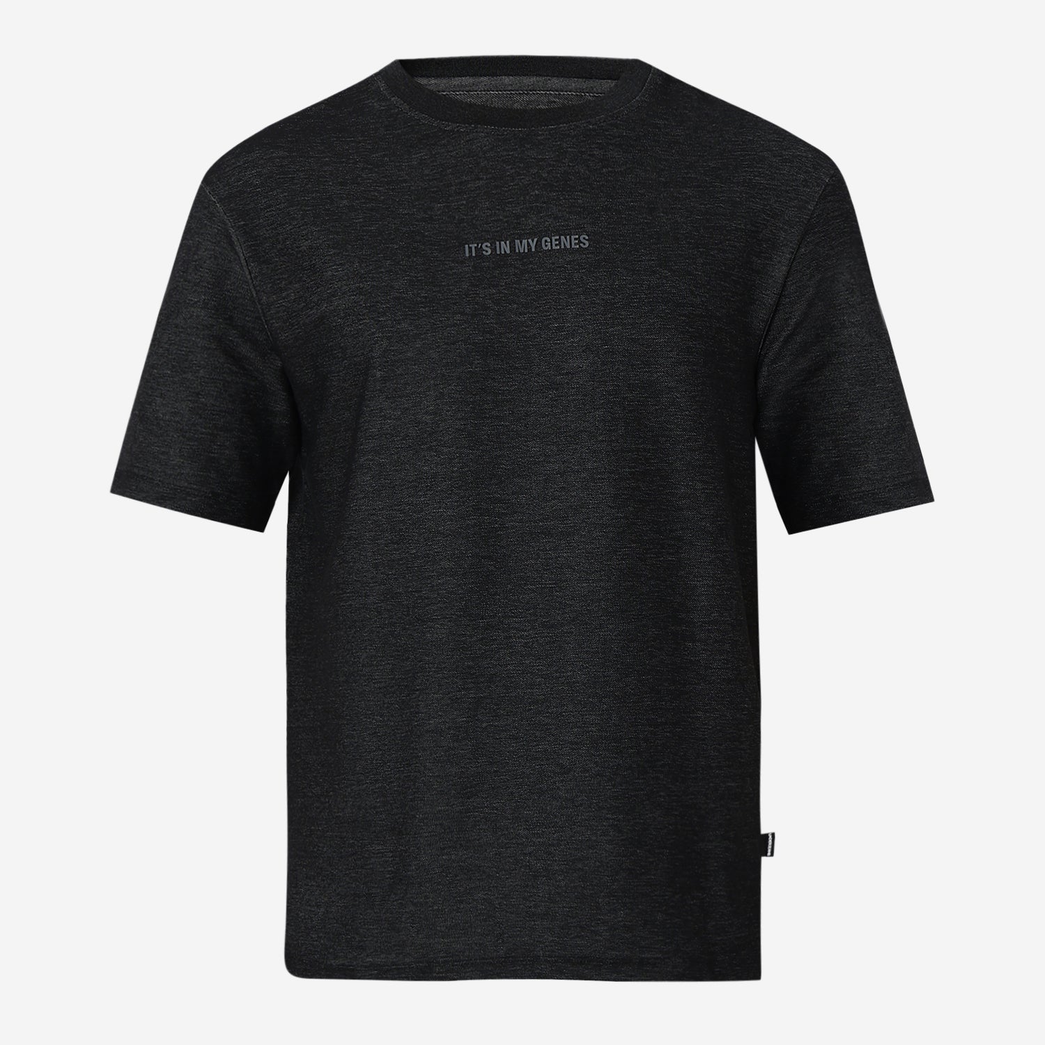 UnderJeans by Spykar Men Basic Dark Denim Black Oversized T-Shirts