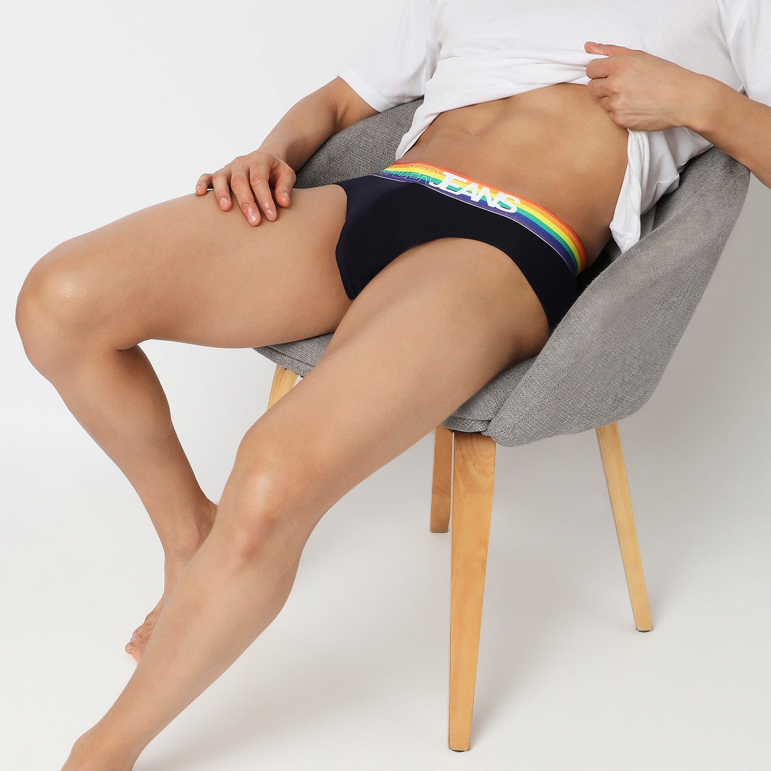 Underjeans Pack Of 2 Cotton Blend Solid Mid-Rise Briefs